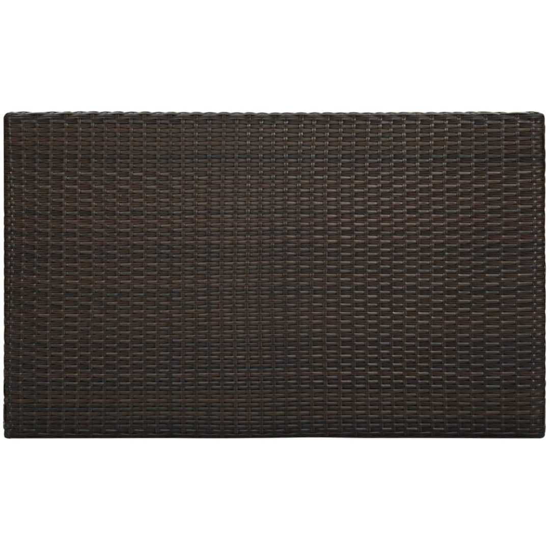 Barbord för trädgård brun konstrotting vidaXL 100 x 60.5 x 110.5 cm – bild 4