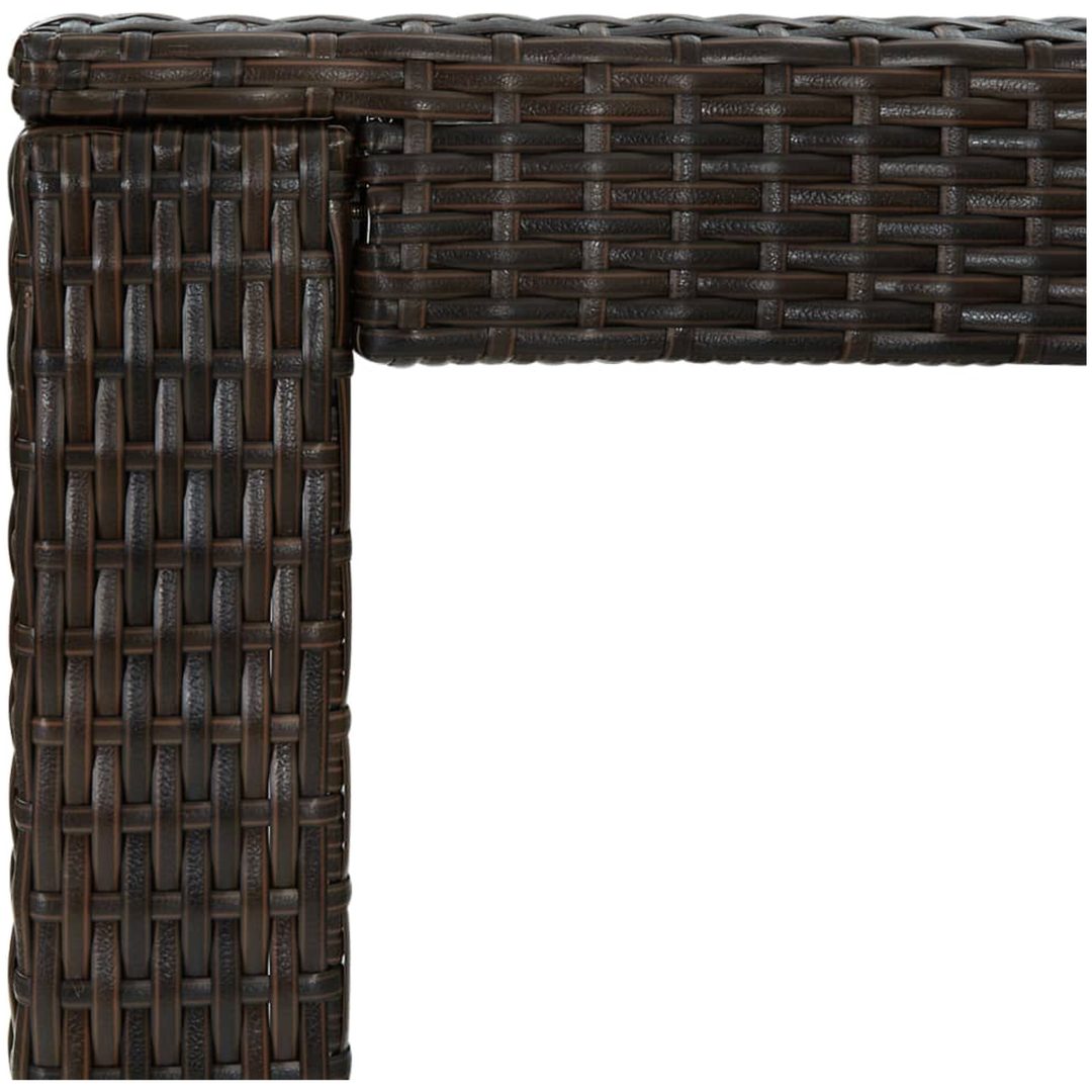 Barbord för trädgård brun konstrotting vidaXL 100 x 60.5 x 110.5 cm – bild 5