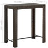 Barbord för trädgård brun konstrotting vidaXL 100 x 60.5 x 110.5 cm – miniatyr 6