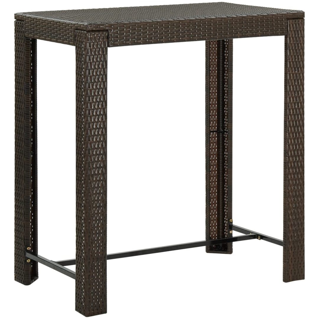 Barbord för trädgård brun konstrotting vidaXL 100 x 60.5 x 110.5 cm