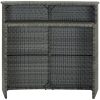 Barbord för trädgård grå 120x55x110 cm konstrotting vidaXL – miniatyr 3