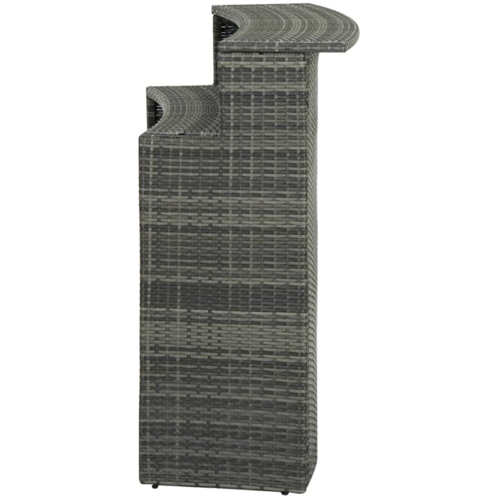 Barbord för trädgård grå 120x55x110 cm konstrotting vidaXL – bild 4