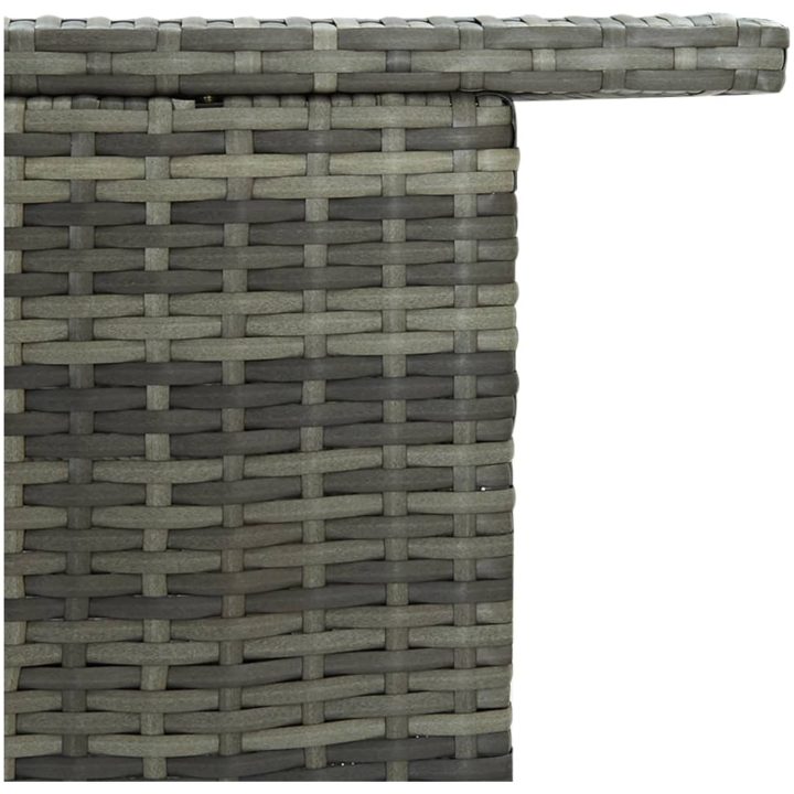 Barbord för trädgård grå 120x55x110 cm konstrotting vidaXL – bild 6