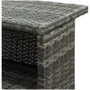 Barbord för trädgård grå 120x55x110 cm konstrotting vidaXL – miniatyr 7