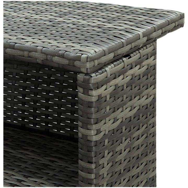 Barbord för trädgård grå 120x55x110 cm konstrotting vidaXL – bild 7
