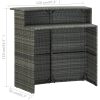 Barbord för trädgård grå 120x55x110 cm konstrotting vidaXL – miniatyr 8