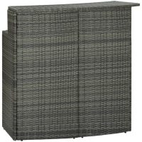 Barbord för trädgård grå 120x55x110 cm konstrotting vidaXL