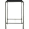 Barbord för trädgård grå konstrotting och glas vidaXL 70 x 70 x 110 cm – miniatyr 3