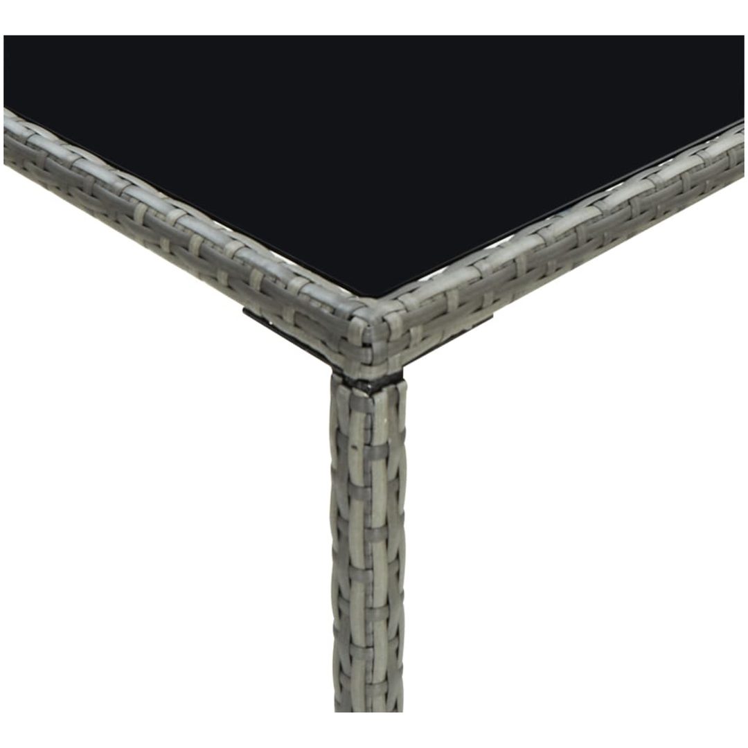 Barbord för trädgård grå konstrotting och glas vidaXL 70 x 70 x 110 cm – bild 5