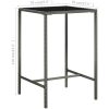 Barbord för trädgård grå konstrotting och glas vidaXL 70 x 70 x 110 cm – miniatyr 6