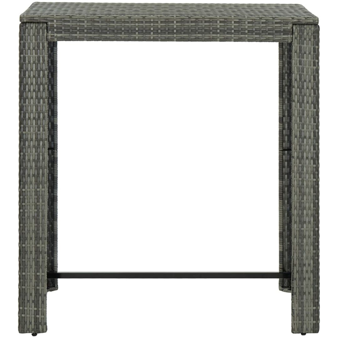 Barbord för trädgård grå konstrotting vidaXL 100 x 60.5 x 110.5 cm – bild 2