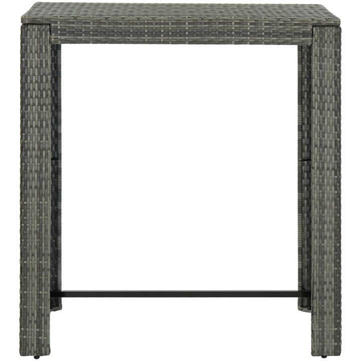 Barbord för trädgård grå konstrotting vidaXL 100 x 60.5 x 110.5 cm – bild 2