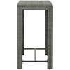 Barbord för trädgård grå konstrotting vidaXL 100 x 60.5 x 110.5 cm – miniatyr 3