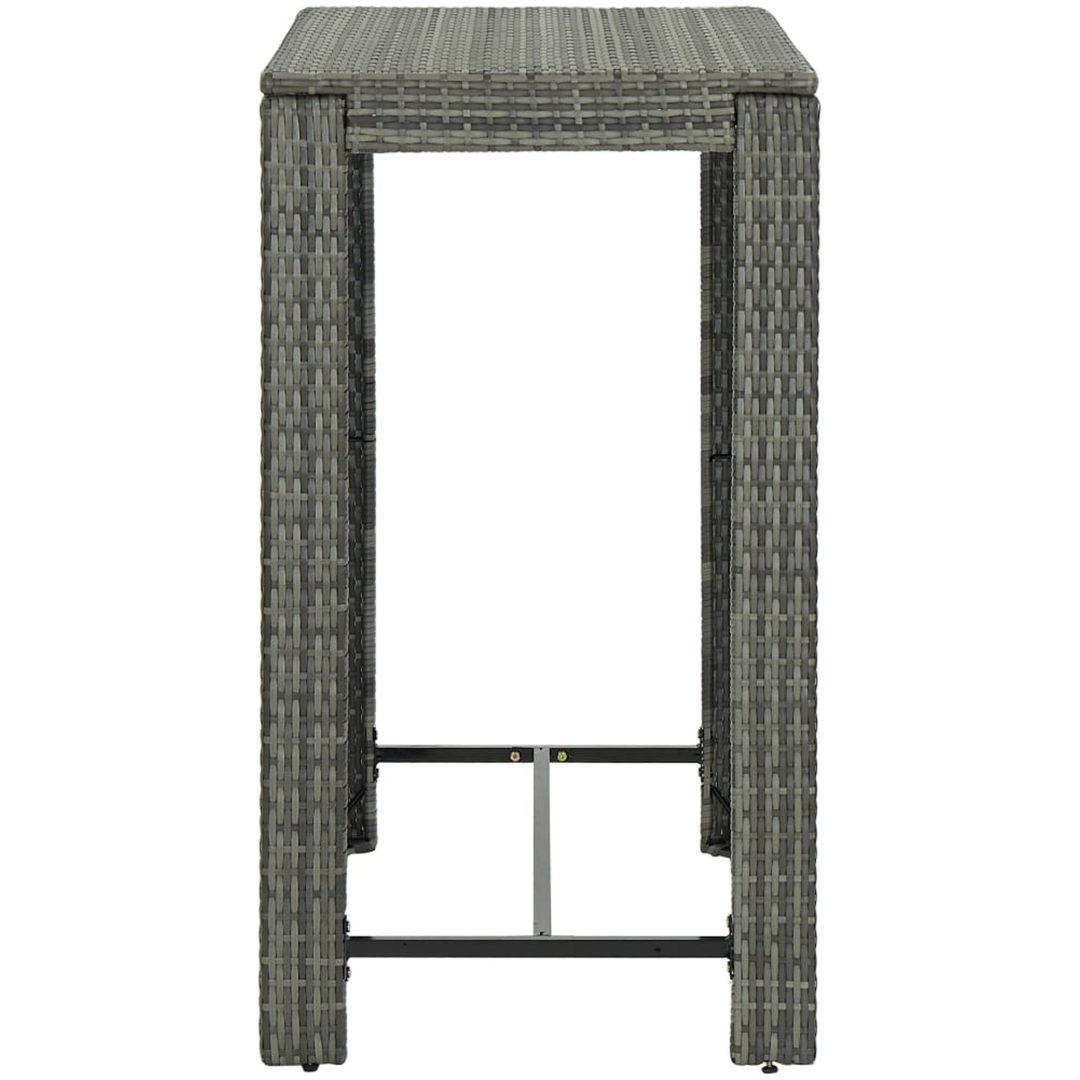 Barbord för trädgård grå konstrotting vidaXL 100 x 60.5 x 110.5 cm – bild 3