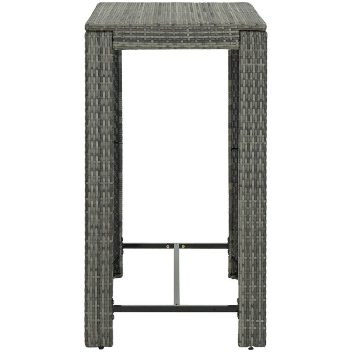Barbord för trädgård grå konstrotting vidaXL 100 x 60.5 x 110.5 cm – bild 3