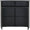 Barbord för trädgård svart 120x55x110 cm konstrotting vidaXL – miniatyr 2