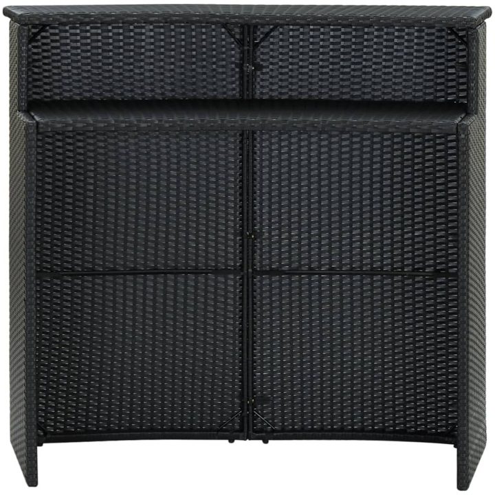 Barbord för trädgård svart 120x55x110 cm konstrotting vidaXL – bild 2