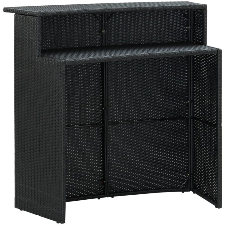 Barbord för trädgård svart 120x55x110 cm konstrotting vidaXL – bild 3