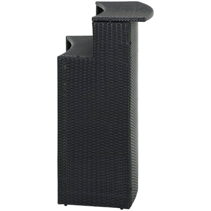 Barbord för trädgård svart 120x55x110 cm konstrotting vidaXL – bild 4