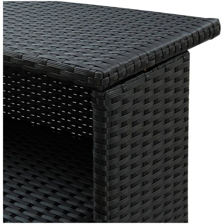 Barbord för trädgård svart 120x55x110 cm konstrotting vidaXL – bild 7