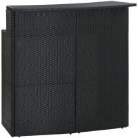 Barbord för trädgård svart 120x55x110 cm konstrotting vidaXL