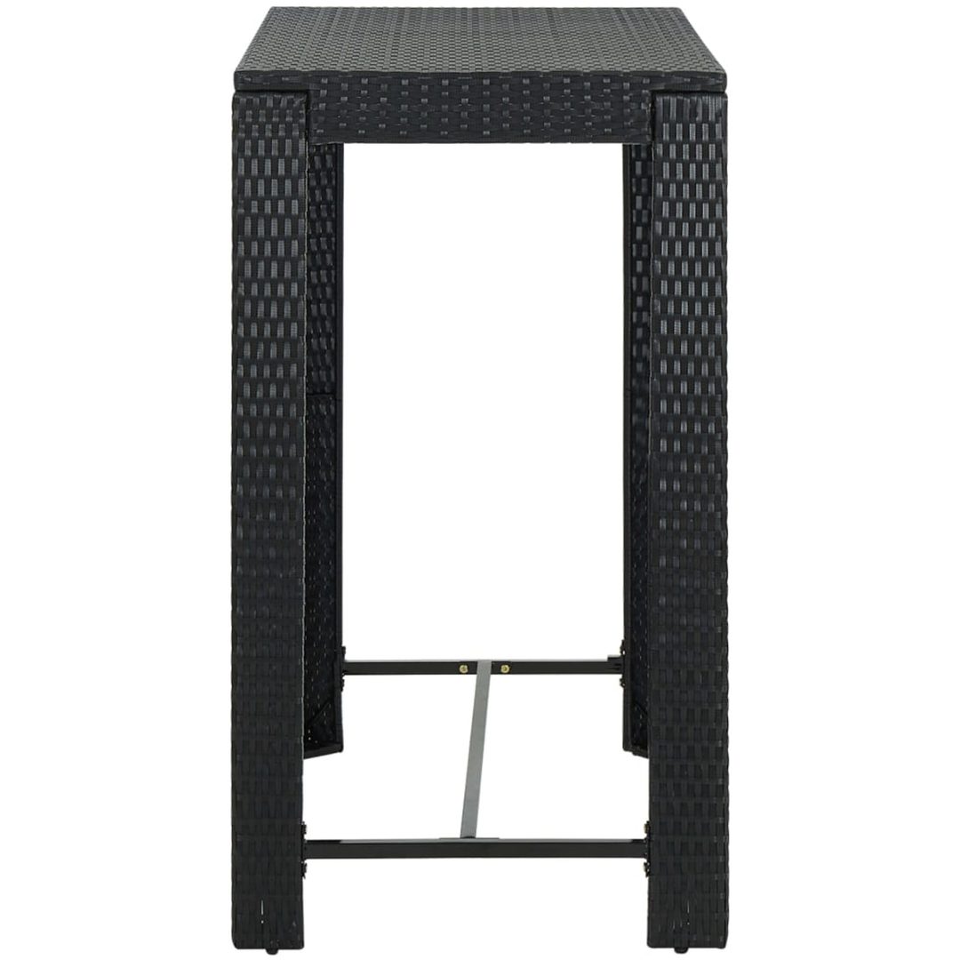 Barbord för trädgård svart konstrotting vidaXL 100 x 60.5 x 110.5 cm – bild 3