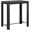 Barbord för trädgård svart konstrotting vidaXL 100 x 60.5 x 110.5 cm – miniatyr 1