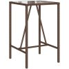 Barbord för trädgården brun konstrotting vidaXL 70 x 70 x 110 cm – miniatyr 2