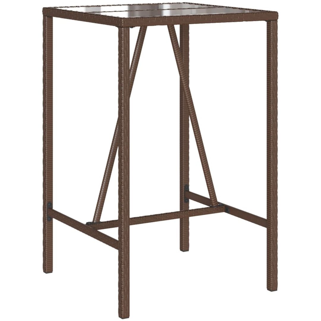 Barbord för trädgården brun konstrotting vidaXL 70 x 70 x 110 cm – bild 2