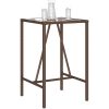 Barbord för trädgården brun konstrotting vidaXL 70 x 70 x 110 cm – miniatyr 4