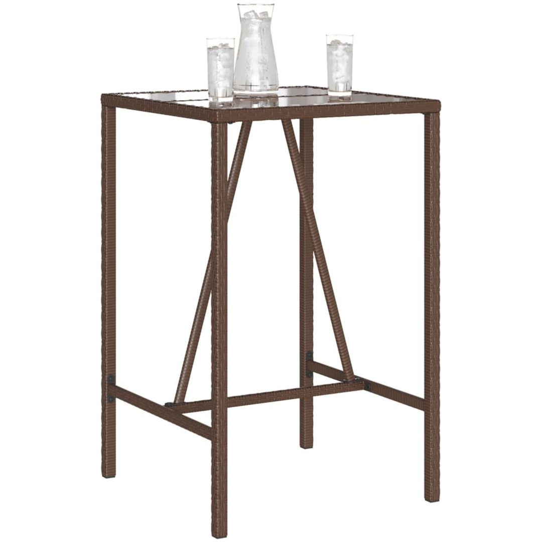 Barbord för trädgården brun konstrotting vidaXL 70 x 70 x 110 cm – bild 4