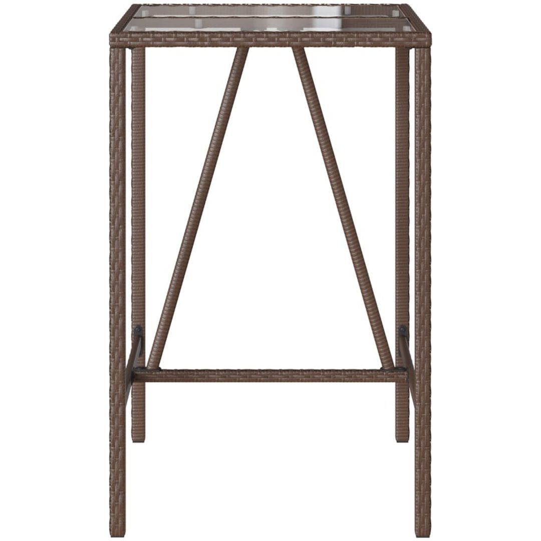 Barbord för trädgården brun konstrotting vidaXL 70 x 70 x 110 cm – bild 5