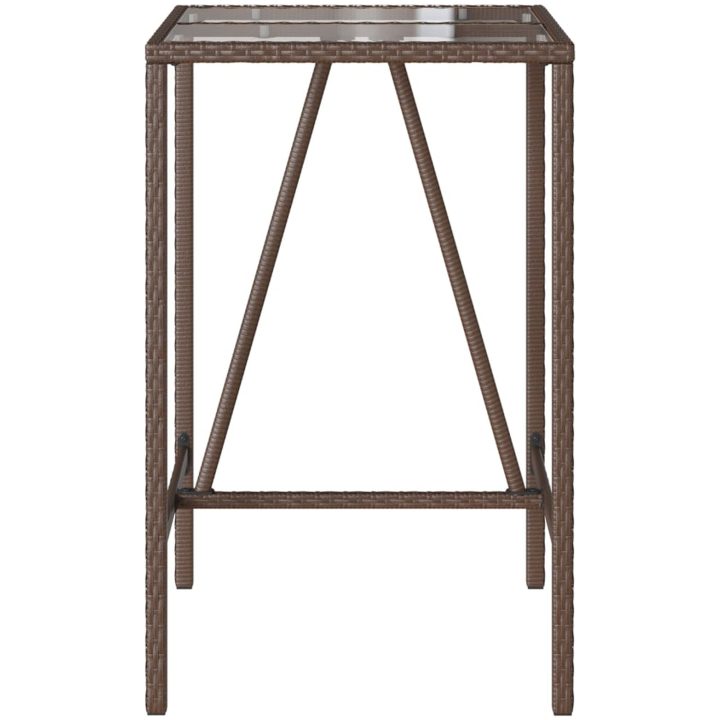 Barbord för trädgården brun konstrotting vidaXL 70 x 70 x 110 cm – bild 5