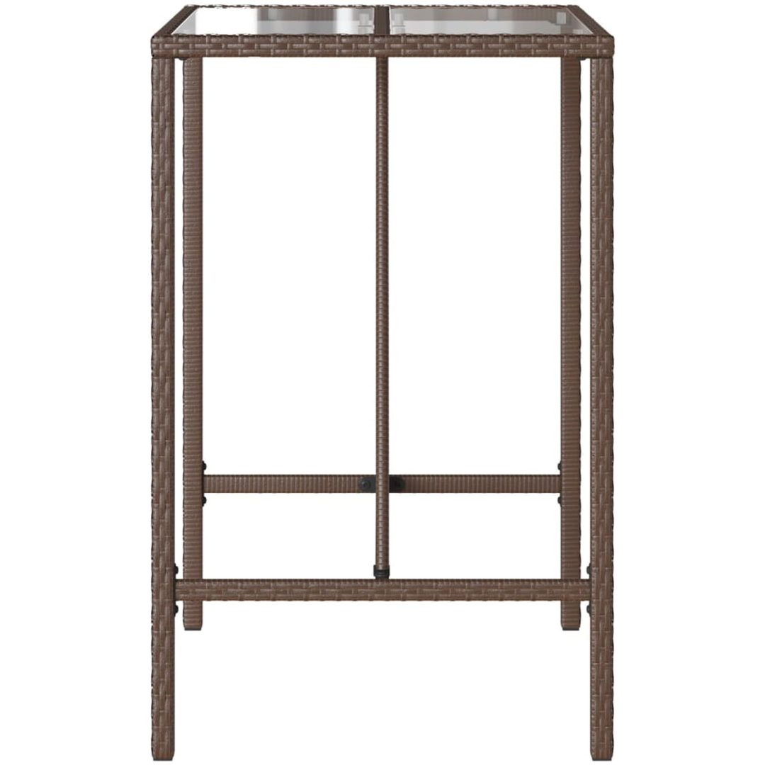 Barbord för trädgården brun konstrotting vidaXL 70 x 70 x 110 cm – bild 6