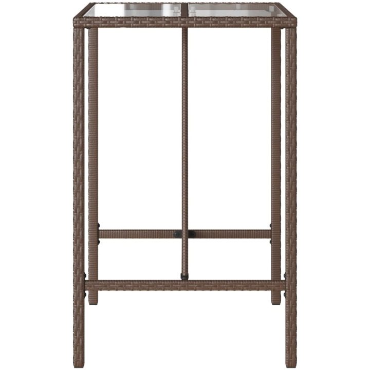Barbord för trädgården brun konstrotting vidaXL 70 x 70 x 110 cm – bild 6