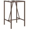 Barbord för trädgården brun konstrotting vidaXL 70 x 70 x 110 cm – miniatyr 7
