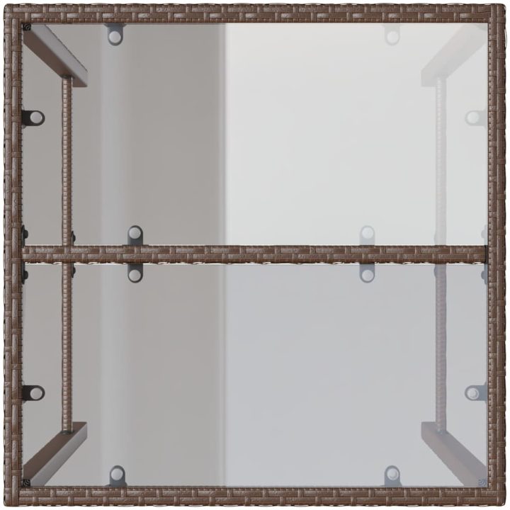Barbord för trädgården brun konstrotting vidaXL 70 x 70 x 110 cm – bild 8
