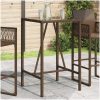 Barbord för trädgården brun konstrotting vidaXL 70 x 70 x 110 cm – miniatyr 1