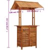 Barbord för trädgården med tak 113x106x217 cm massivt akaciaträ vidaXL – miniatyr 11
