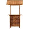 Barbord för trädgården med tak 113x106x217 cm massivt akaciaträ vidaXL – miniatyr 5