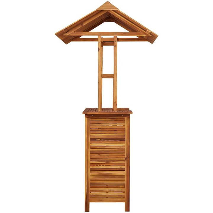 Barbord för trädgården med tak 113x106x217 cm massivt akaciaträ vidaXL – bild 6