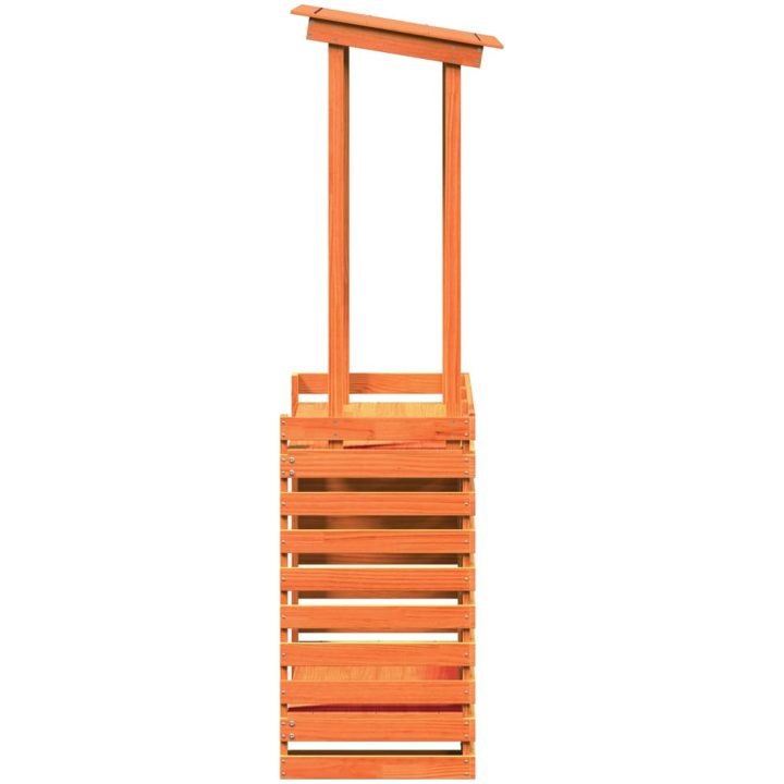 Barbord för trädgården med tak vaxad brun vidaXL 112,5 x 57 x 195,5 cm – bild 5