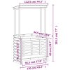 Barbord för trädgården med tak vaxad brun vidaXL 112,5 x 57 x 195,5 cm – miniatyr 9