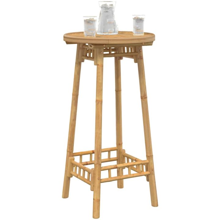 Barbord för utomhusbruk runt ⌀55x100 cm bambu vidaXL – bild 4