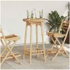 Barbord för utomhusbruk runt ⌀55x100 cm bambu vidaXL – miniatyr 1