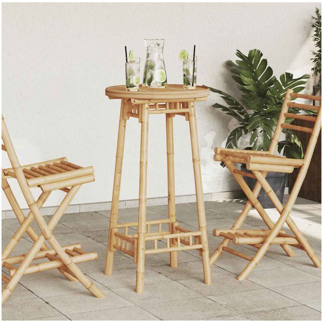 Barbord för utomhusbruk runt ⌀55x100 cm bambu vidaXL