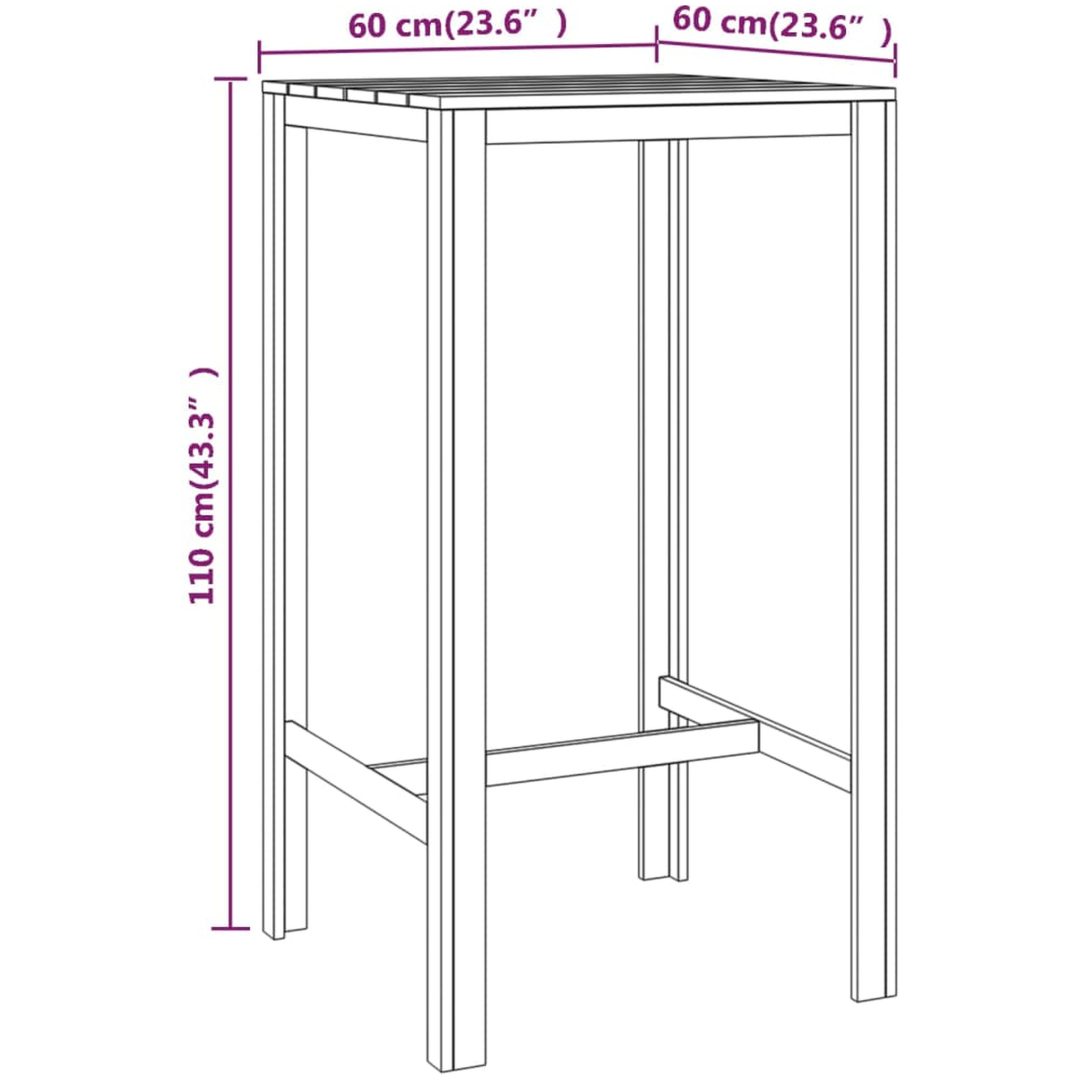 Barbord impregnerad furu vidaXL 60 x 60 x 110 cm – bild 5