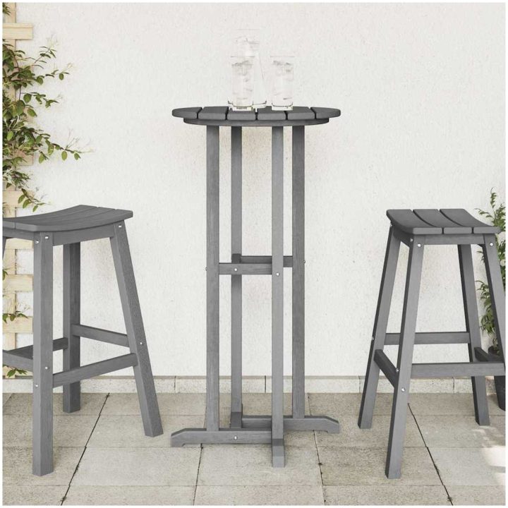 Barbord Ljusgrå 55x55x107 cm HDPE vidaXL 55 x 55 x 107.5 cm – bild 4