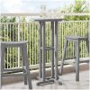 Barbord Ljusgrå 55x55x107 cm HDPE vidaXL 55 x 55 x 107.5 cm – miniatyr 1