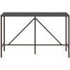 Barbord med glasskiva brun konstrotting vidaXL 180 x 70 x 110 cm – miniatyr 3